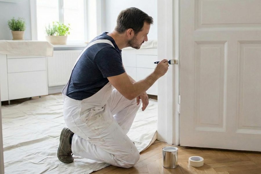 Kan man bo i hjemmet mens der males?